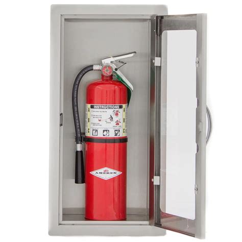 stainless steel semi recessed fire extinguisher cabinet|lockable fire extinguisher cabinets.